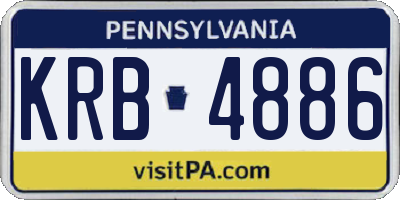 PA license plate KRB4886