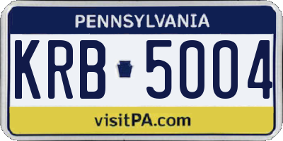 PA license plate KRB5004