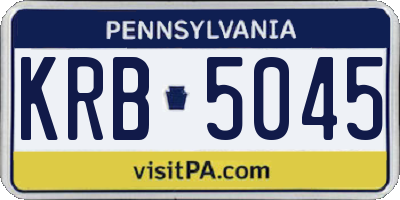 PA license plate KRB5045