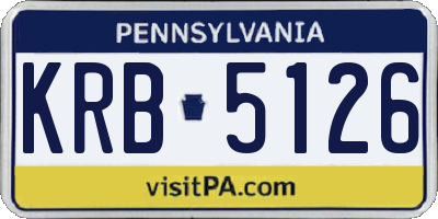 PA license plate KRB5126