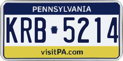 PA license plate KRB5214