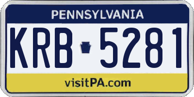 PA license plate KRB5281