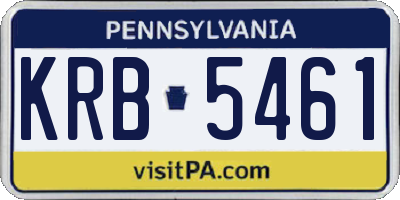 PA license plate KRB5461