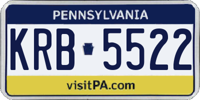 PA license plate KRB5522