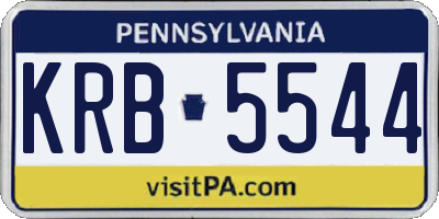 PA license plate KRB5544