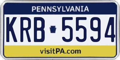 PA license plate KRB5594