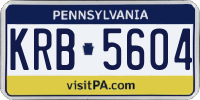 PA license plate KRB5604