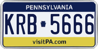 PA license plate KRB5666