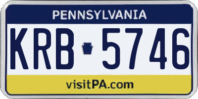 PA license plate KRB5746