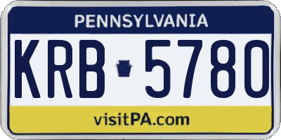 PA license plate KRB5780