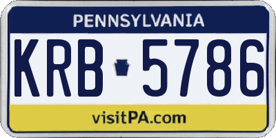PA license plate KRB5786
