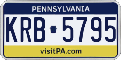 PA license plate KRB5795