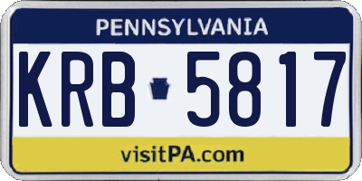 PA license plate KRB5817