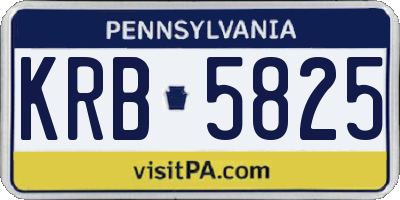 PA license plate KRB5825