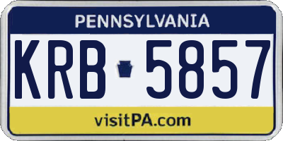 PA license plate KRB5857