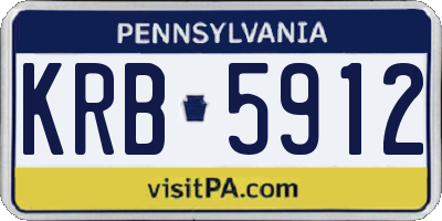 PA license plate KRB5912