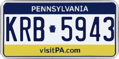 PA license plate KRB5943