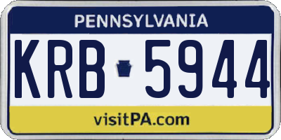 PA license plate KRB5944