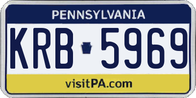 PA license plate KRB5969