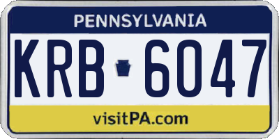PA license plate KRB6047