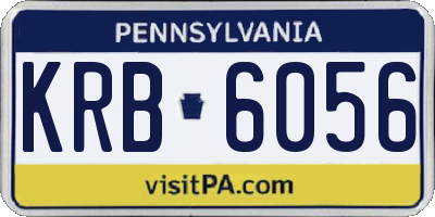 PA license plate KRB6056