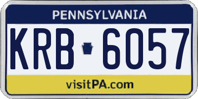 PA license plate KRB6057