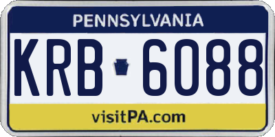 PA license plate KRB6088