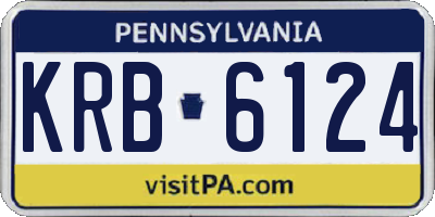 PA license plate KRB6124