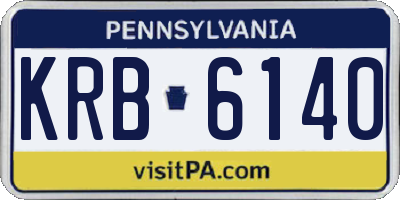 PA license plate KRB6140
