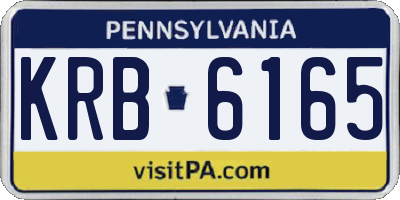 PA license plate KRB6165