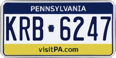 PA license plate KRB6247