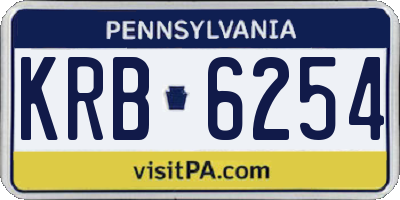 PA license plate KRB6254