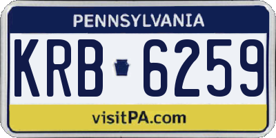 PA license plate KRB6259
