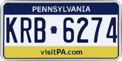 PA license plate KRB6274