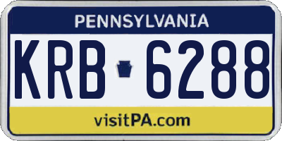 PA license plate KRB6288