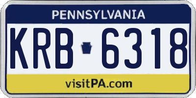 PA license plate KRB6318