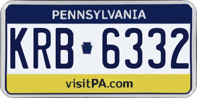 PA license plate KRB6332