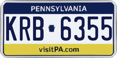 PA license plate KRB6355