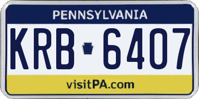 PA license plate KRB6407
