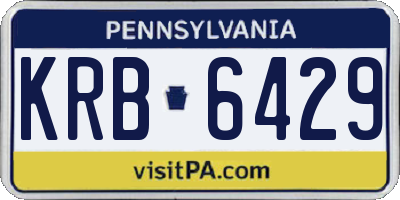 PA license plate KRB6429
