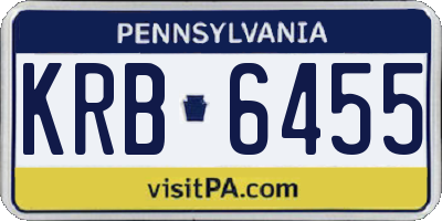 PA license plate KRB6455