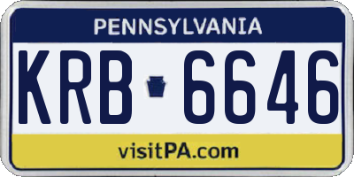 PA license plate KRB6646