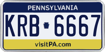 PA license plate KRB6667