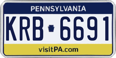PA license plate KRB6691