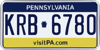 PA license plate KRB6780