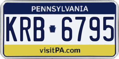 PA license plate KRB6795