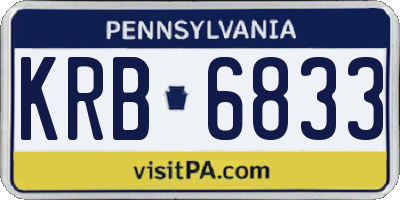 PA license plate KRB6833