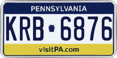 PA license plate KRB6876
