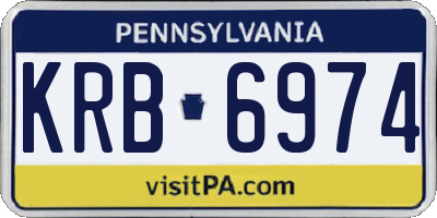 PA license plate KRB6974