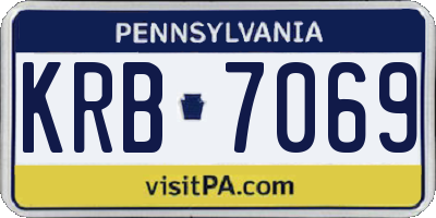 PA license plate KRB7069